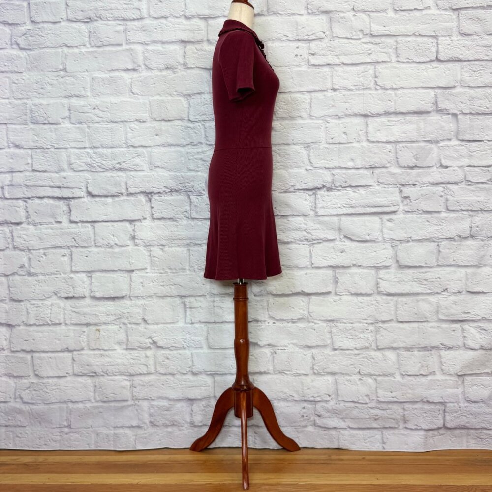 Refomation Wimbledon Garnet Ribbed Mini Dress - Picture 3 of 7